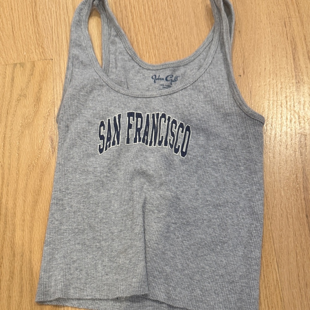 Brandy Melville Gray Ribbed Tank Top